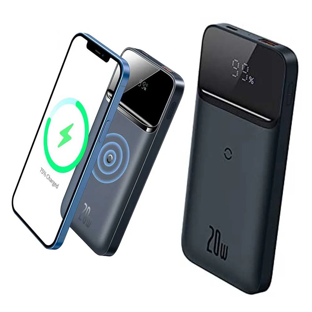 10000mAh Magnectic Wireless Fast Charging Power bank - Black - Image 2