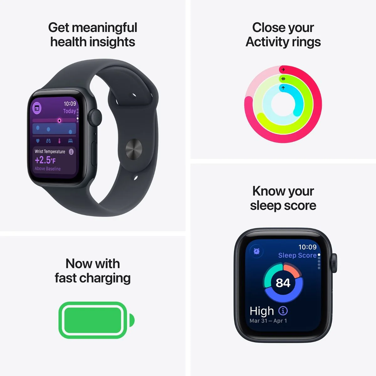 Apple Watch SE 3 40MM Midnight Aluminium Case with Midnight Sport Band - Image 5