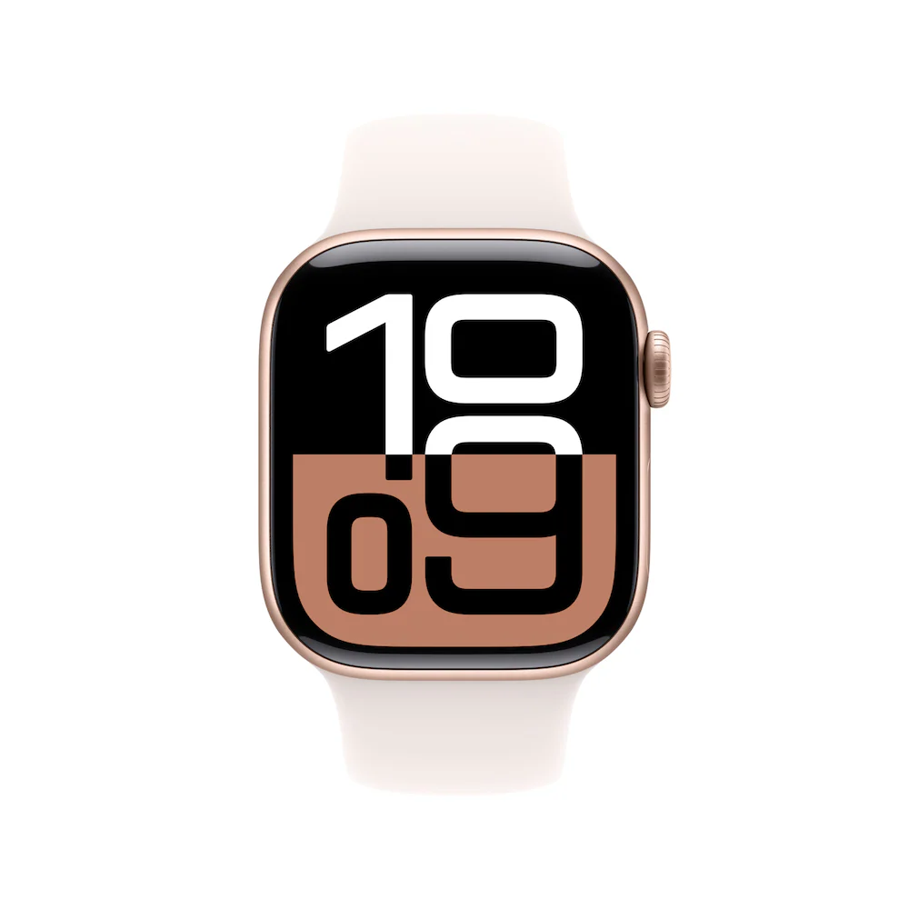 Apple Watch Series 10 42mm Rose Gold Aluminium Case with Light Blush Sport Band - Image 2