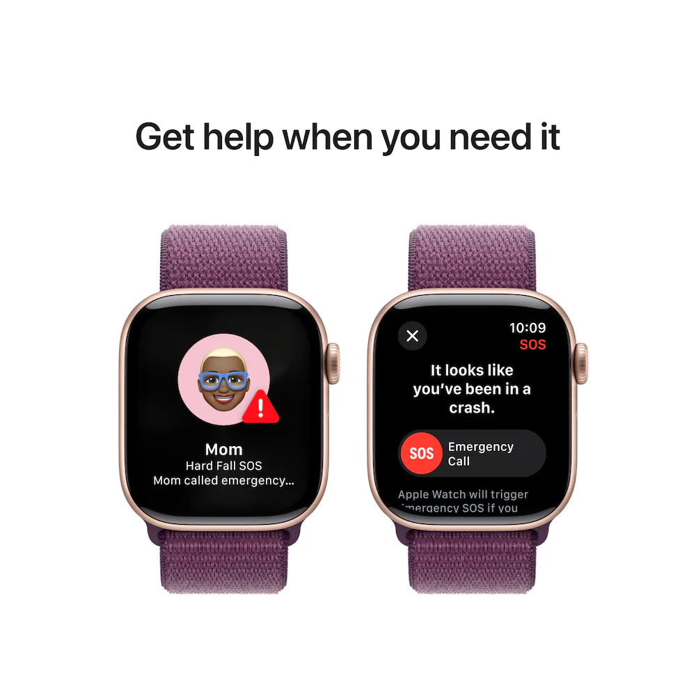 Apple Watch Series 10 - 42mm Rose Gold Aluminium Case with Plum Sport Loop - Image 6