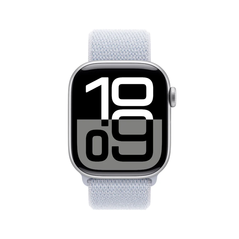 Apple Watch Series 10 46mm Silver Aluminium Case with Blue Cloud Sport Loop - Image 2