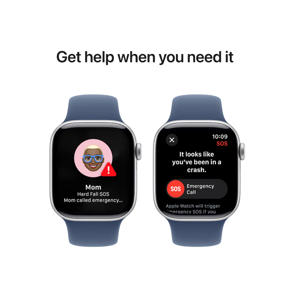 Apple Watch Series 10 42mm Silver Aluminium Case with Denim Sport Band - Image 6