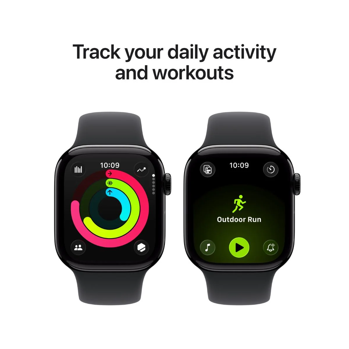 Apple Watch Series 11 46MM Jet Black Aluminum Case with Black Sport Band - Image 4