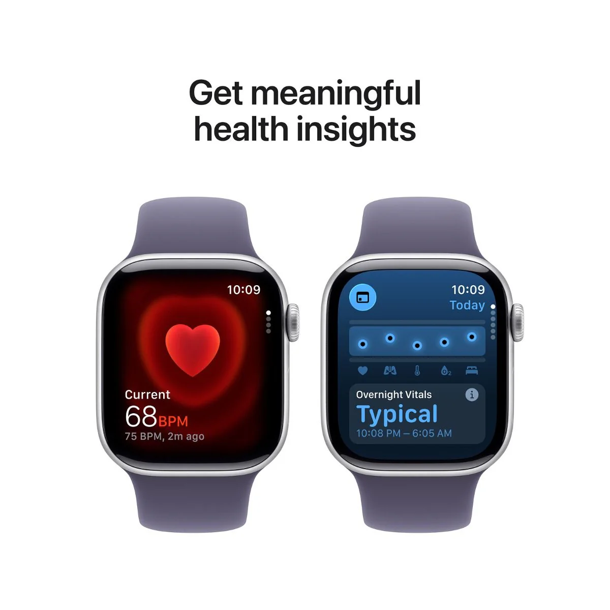 Apple Watch Series 11 46MM Silver Aluminium Case with Purple Fog Sport Band - Image 3