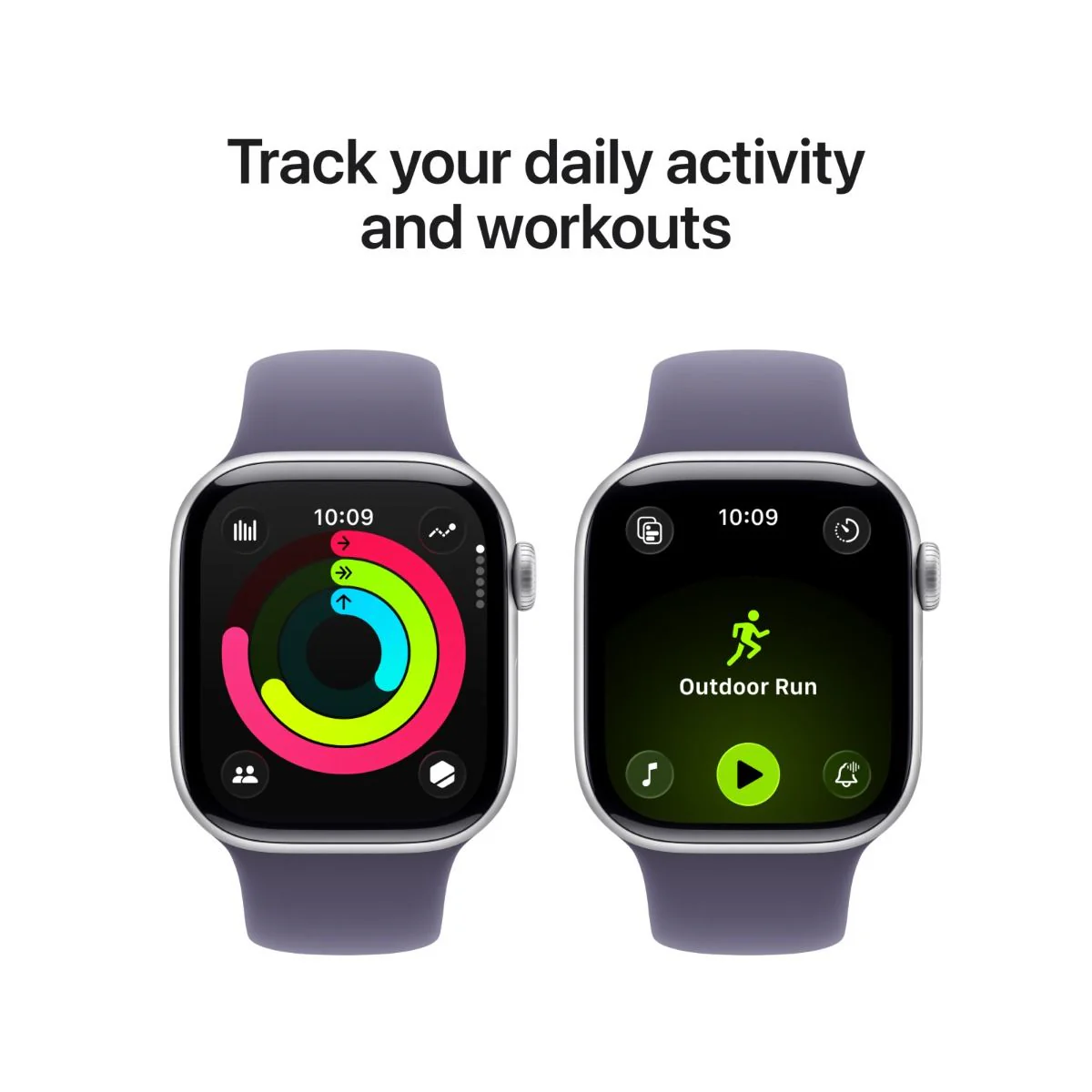 Apple Watch Series 11 46MM Silver Aluminium Case with Purple Fog Sport Band - Image 4