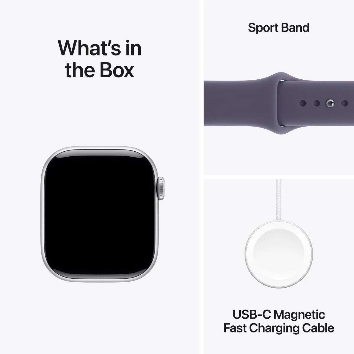 Apple Watch Series 11 46MM Silver Aluminium Case with Purple Fog Sport Band - Image 8