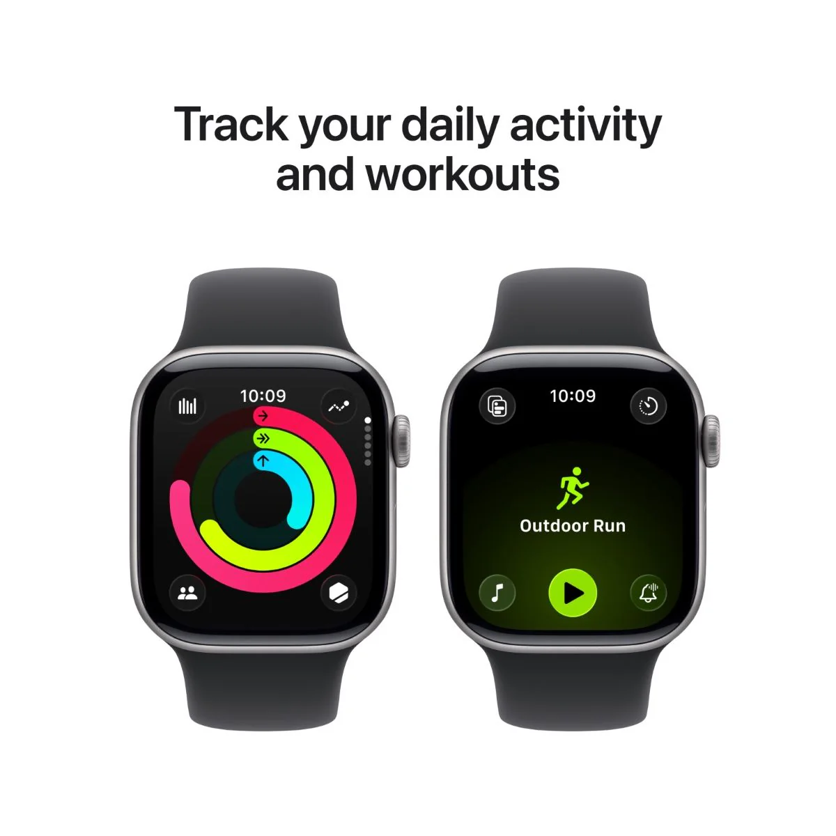 Apple Watch Series 11 46MM Space Grey Aluminium Case with Black Sport Band - Image 4