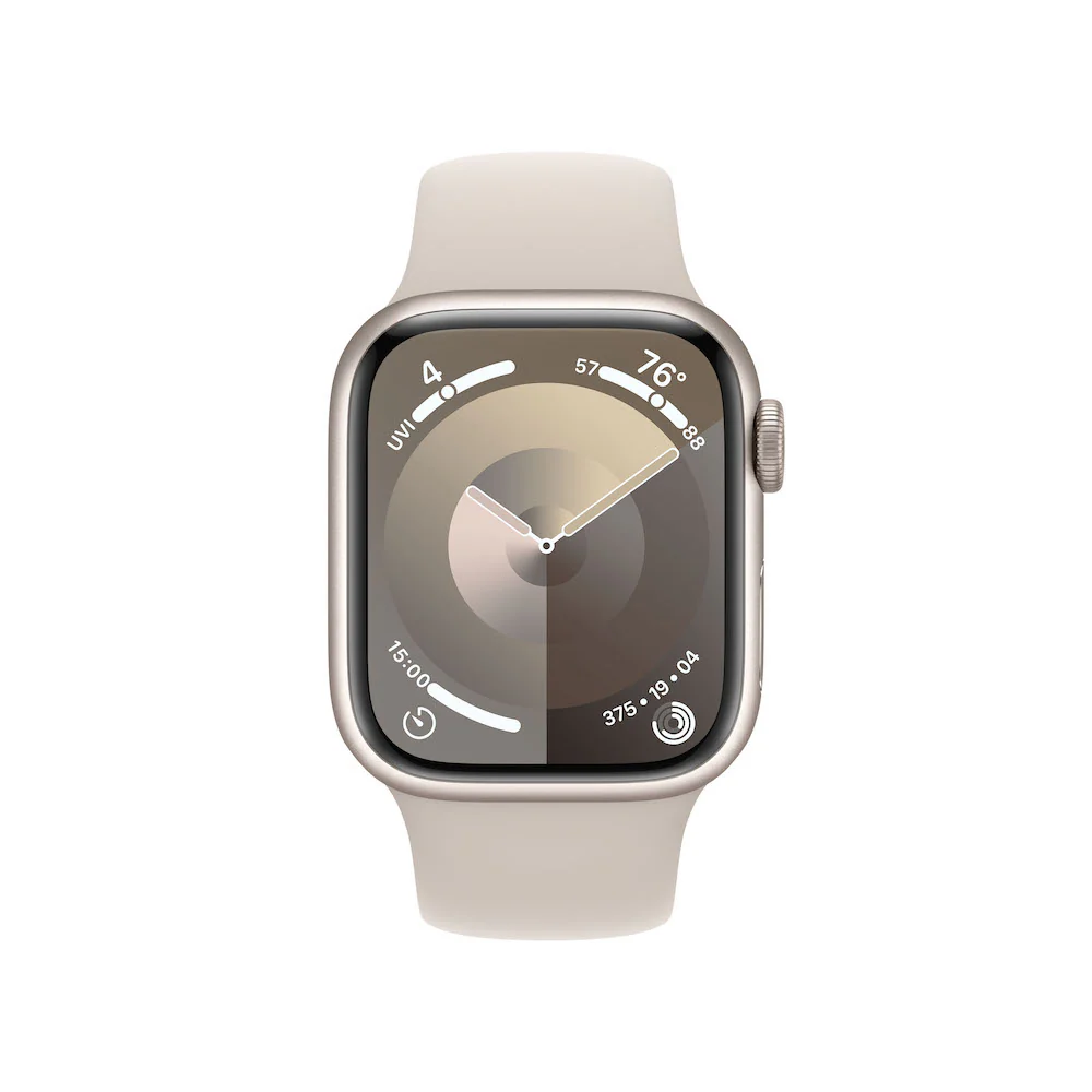 Apple Watch Series 9 GPS 41mm Starlight Aluminium Case with Starlight Sport Band - Image 2