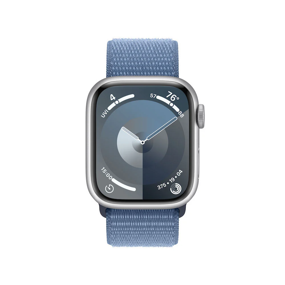 Apple Watch Series 9 GPS 41mm Silver Aluminium Case with Winter Blue Sport Loop - Image 2