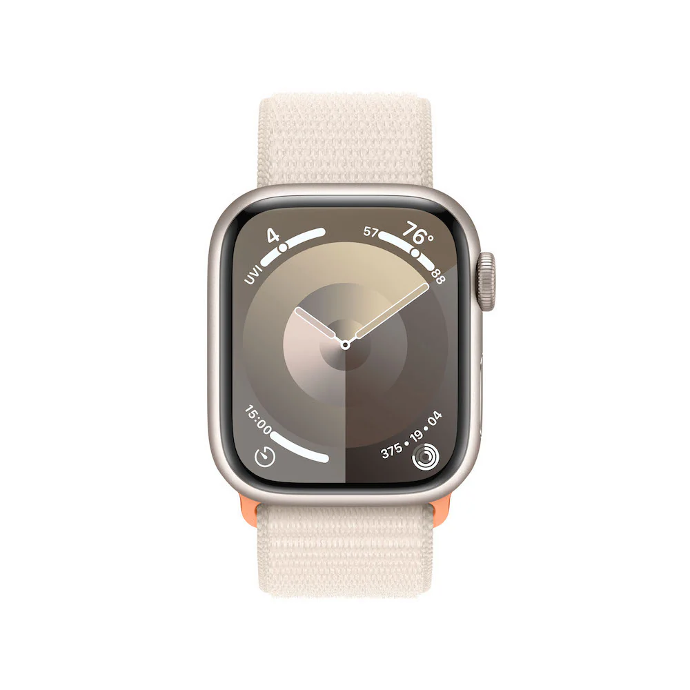 Apple Watch Series 9 GPS 41mm Starlight Aluminium Case with Starlight Sport Loop - Image 2
