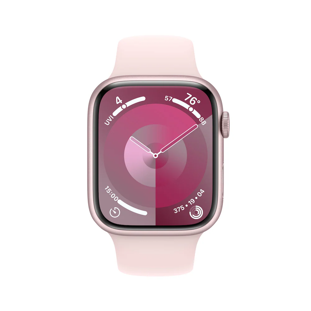 Apple Watch Series 9 GPS 45mm Pink Aluminium Case with Light Pink Sport Band - Image 2