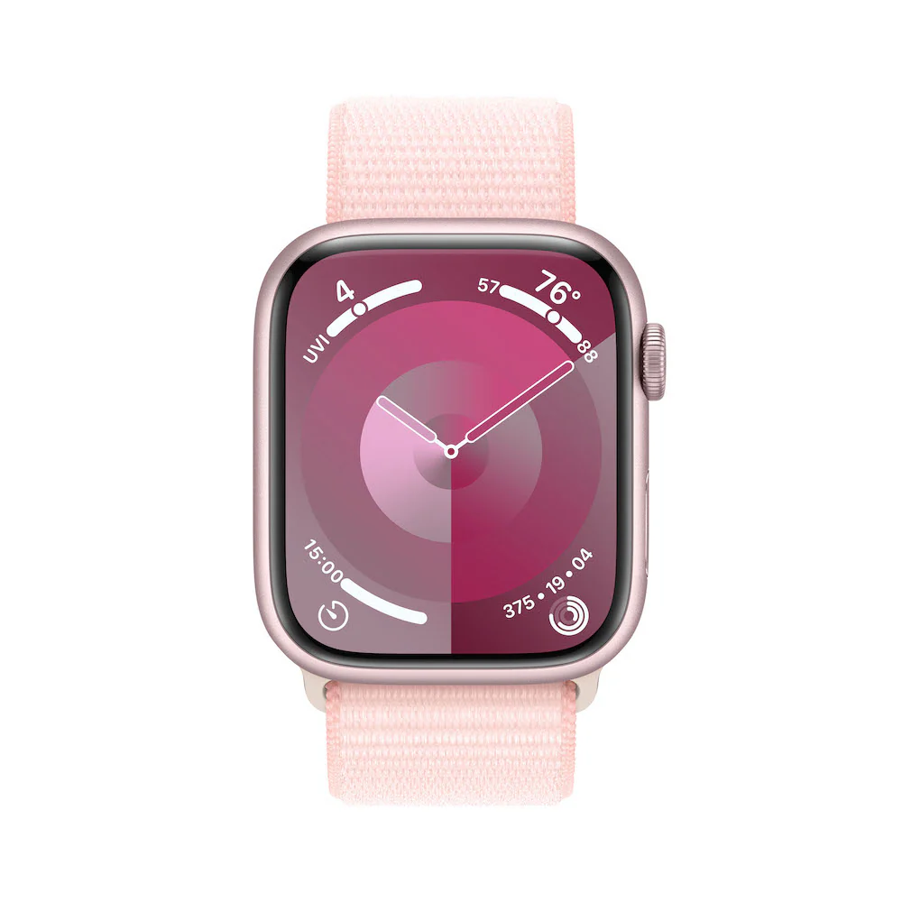 Apple Watch Series 9 GPS 45mm Pink Aluminium Case with Light Pink Sport Loop - Image 2