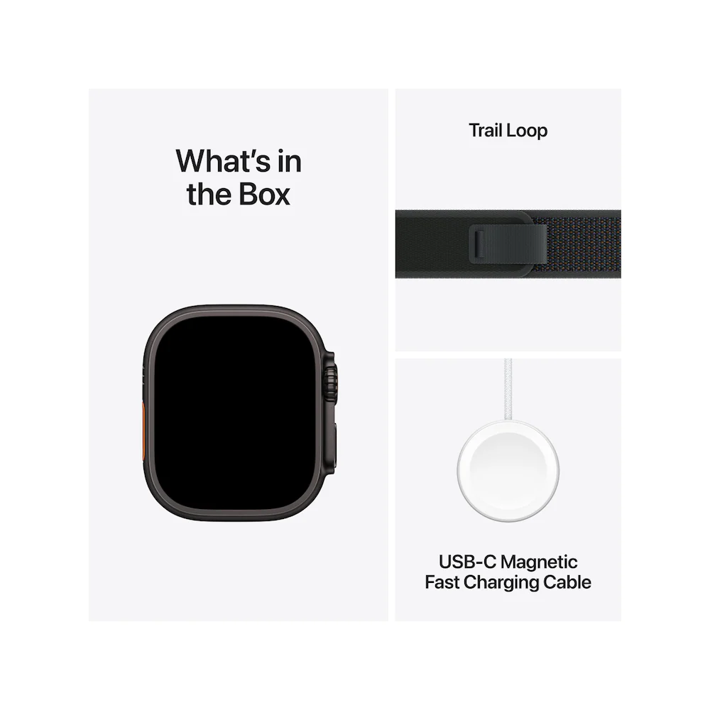 Apple Watch Ultra 2 Black Titanium Case with With Trail Loop - Image 7