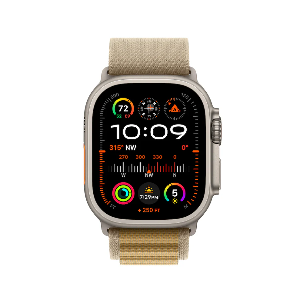 Apple Watch Ultra 2 Titanium Case with Tan Alpine Loop - Image 2