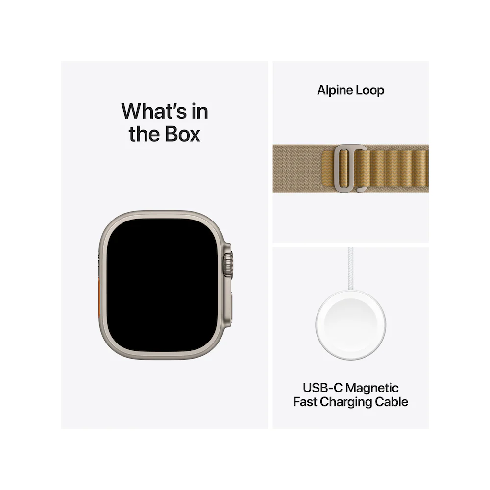 Apple Watch Ultra 2 Titanium Case with Tan Alpine Loop - Image 7