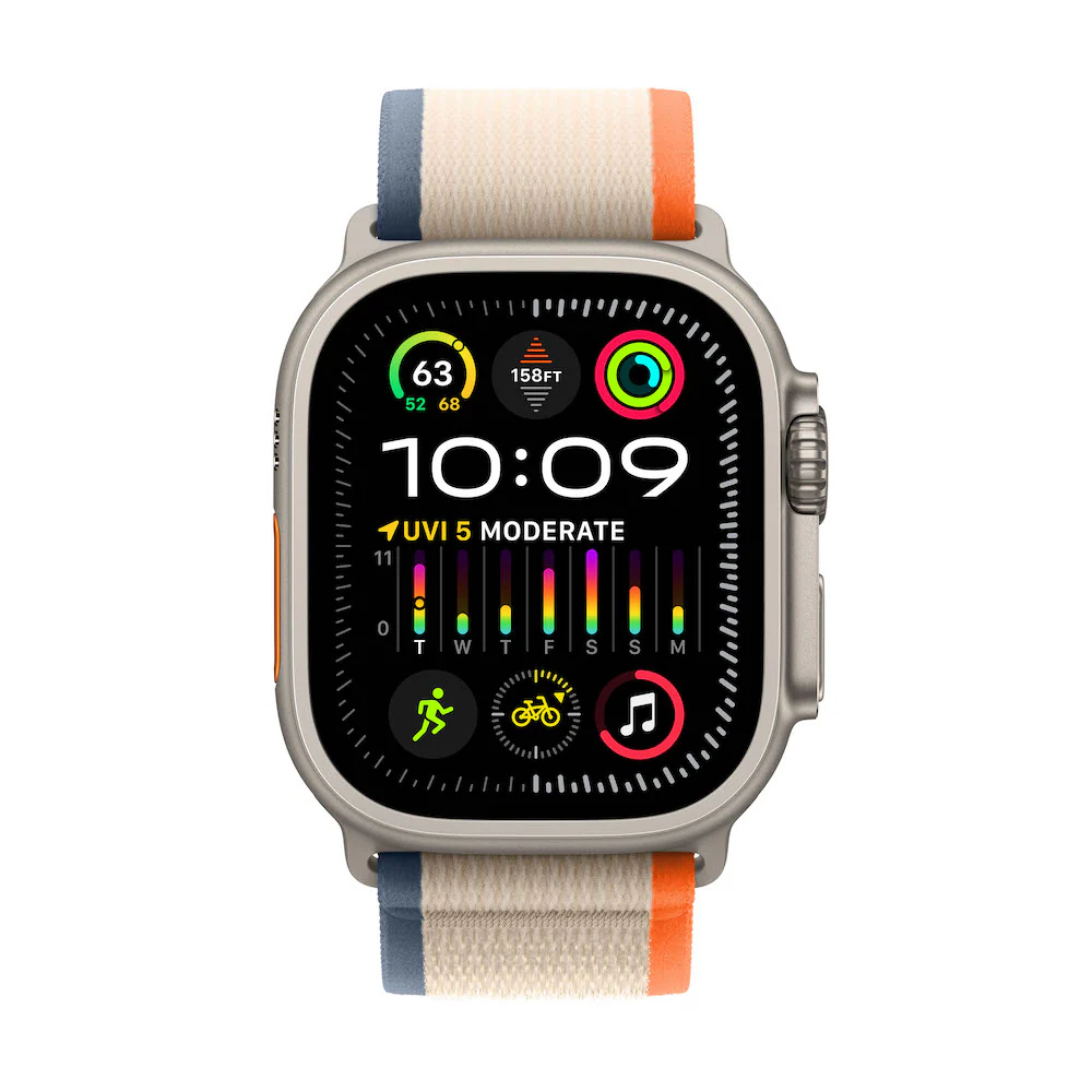 Apple Watch Ultra 2 Titanium Case with Trail Loop - Orange/Beige - Image 2