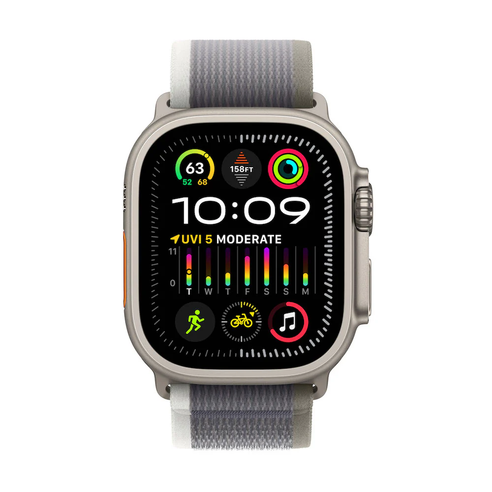 Apple Watch Ultra 2 Titanium Case with Trail Loop - Green/Grey - Image 2