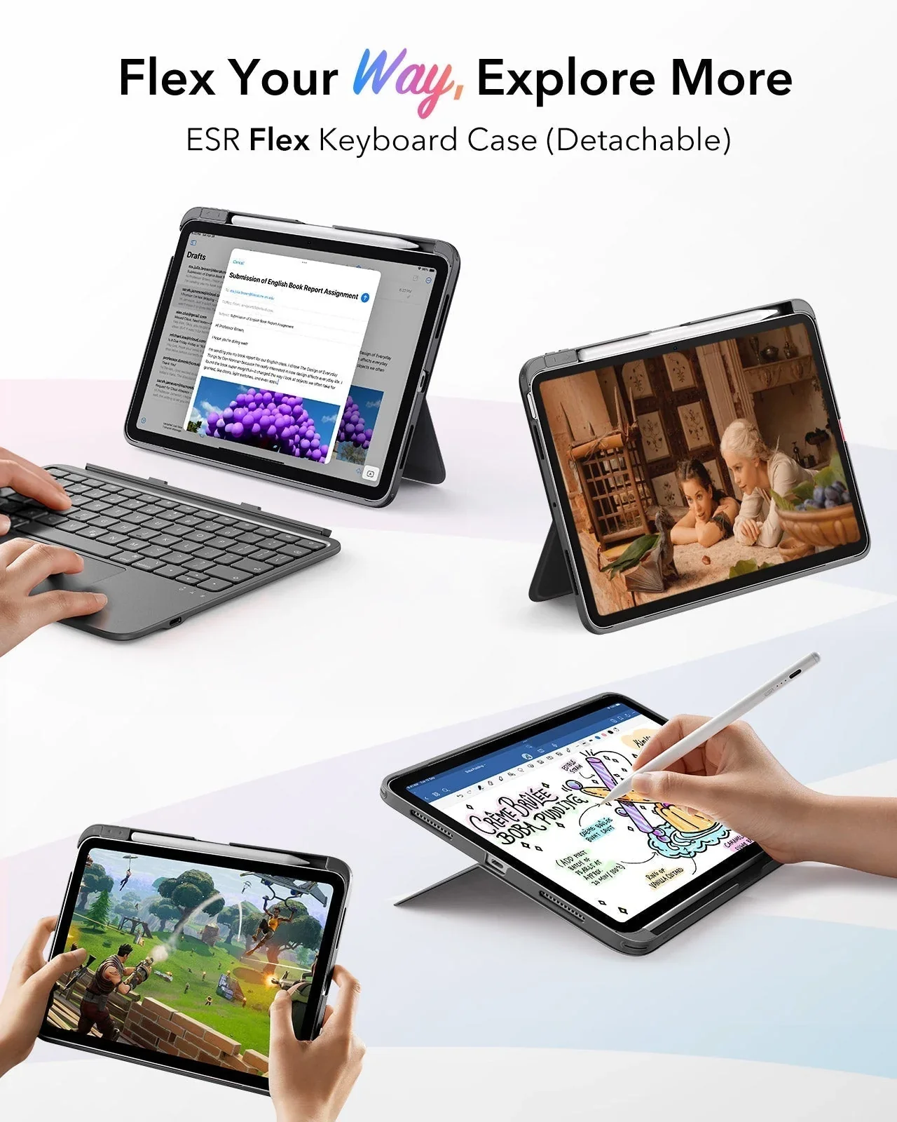 Ascend Keyboard Case Lite iPad 10/11 Black - Image 2