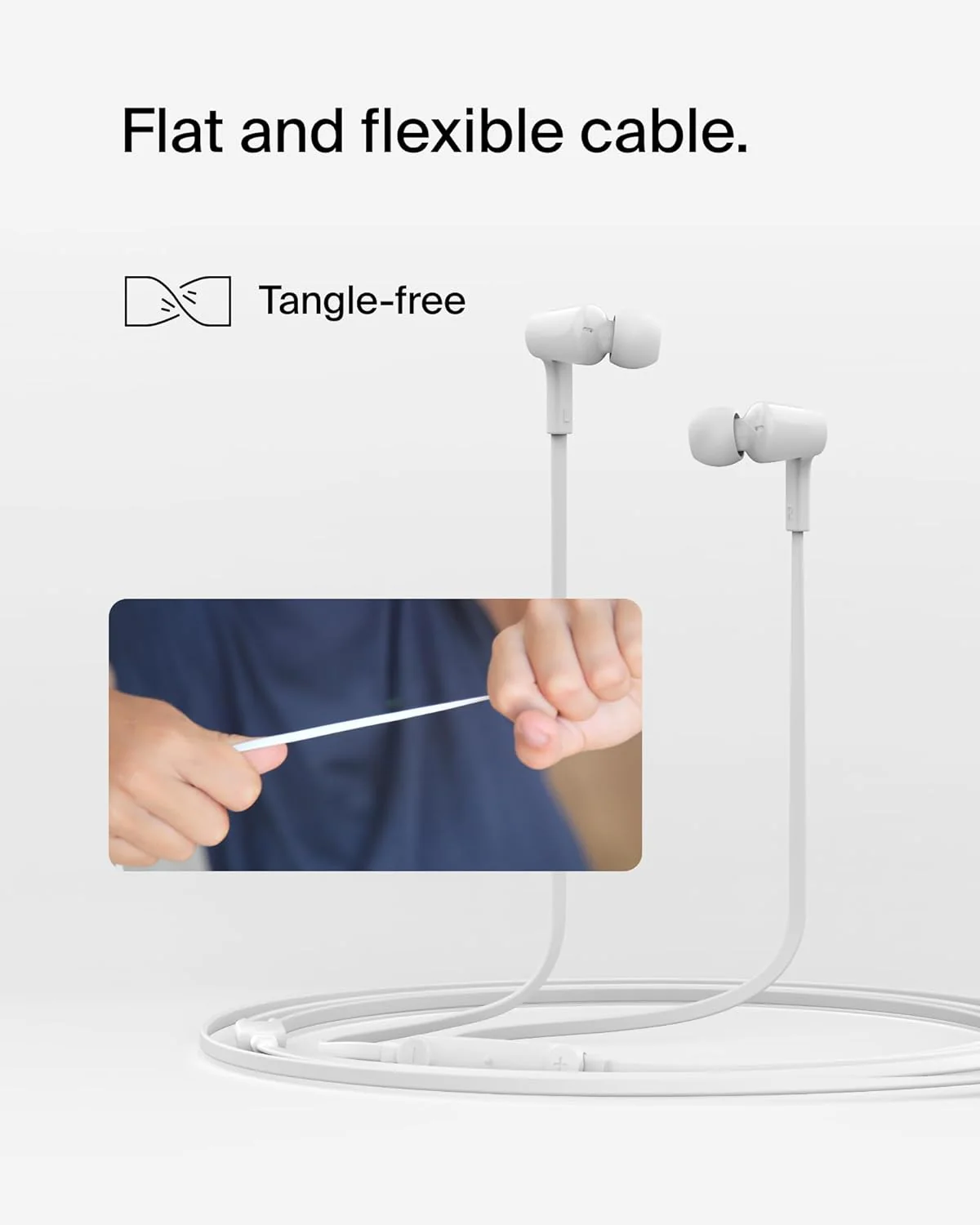 Belkin Wired Earbuds with USB-C Connector - White - Image 3
