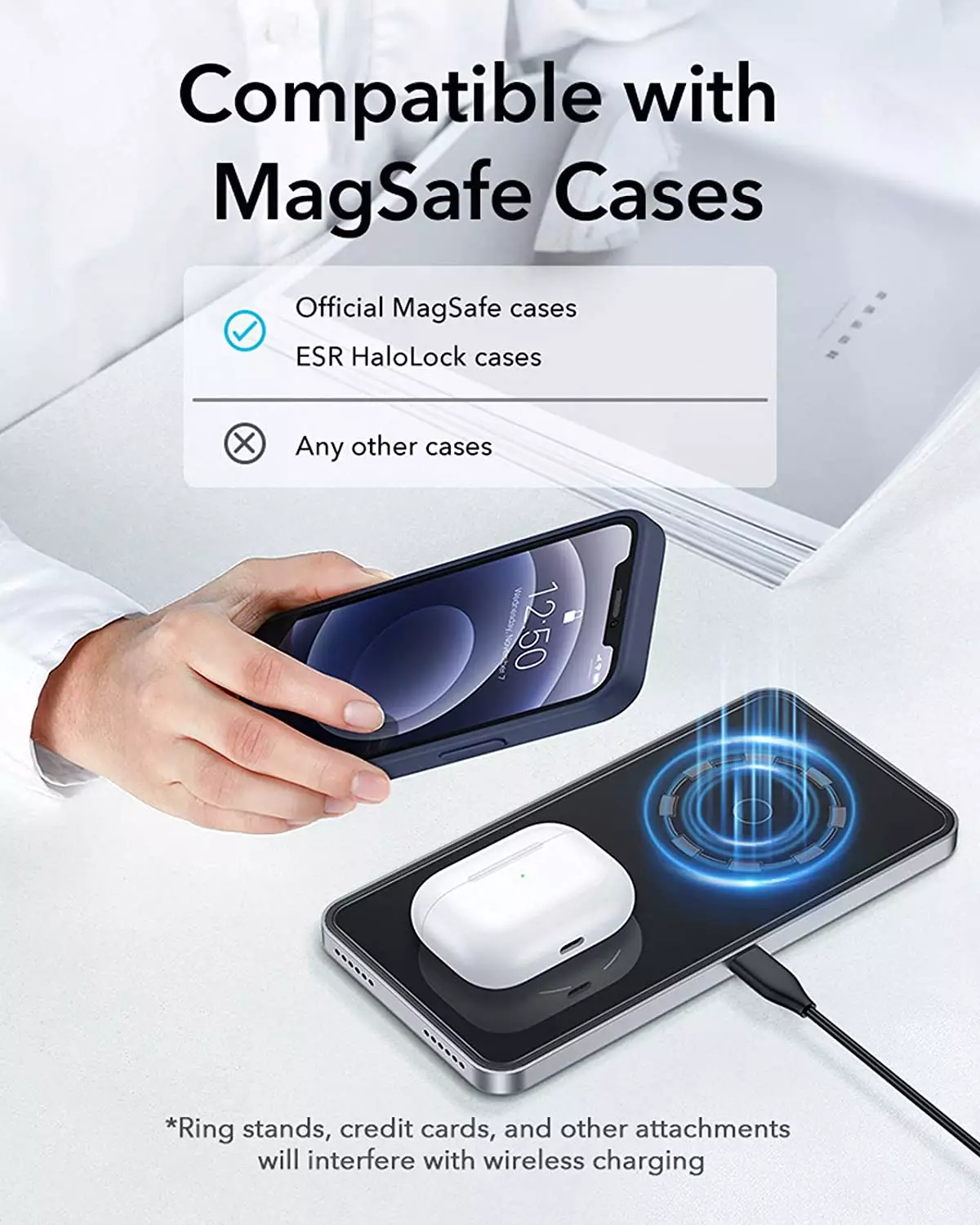 ESR HaloLock 2-in-1 Magnetic Wireless Charging Station - Image 6