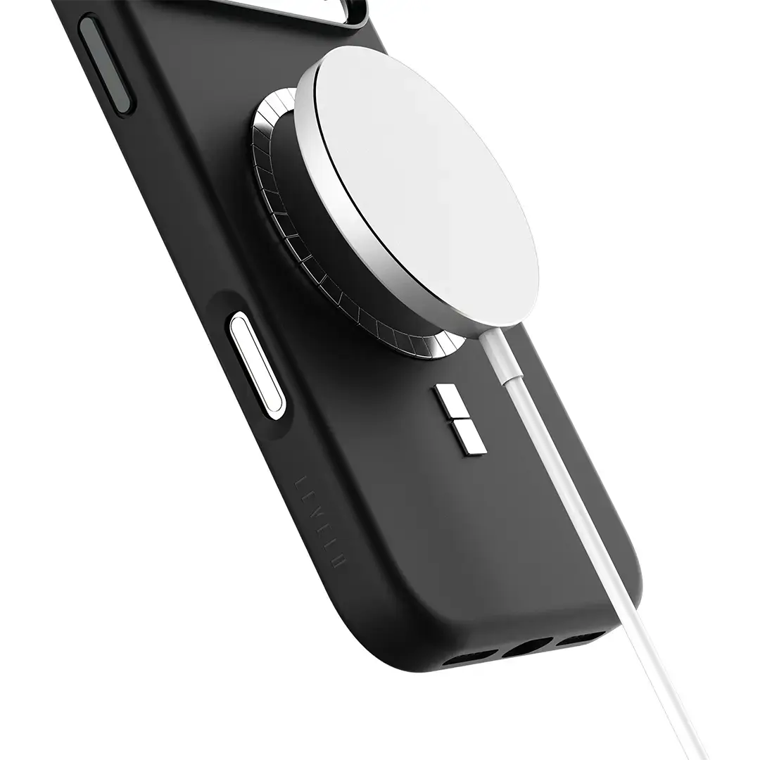 Levelo Iris Magsafe Liquid Silicone Case for 17 Pro Black - Image 2