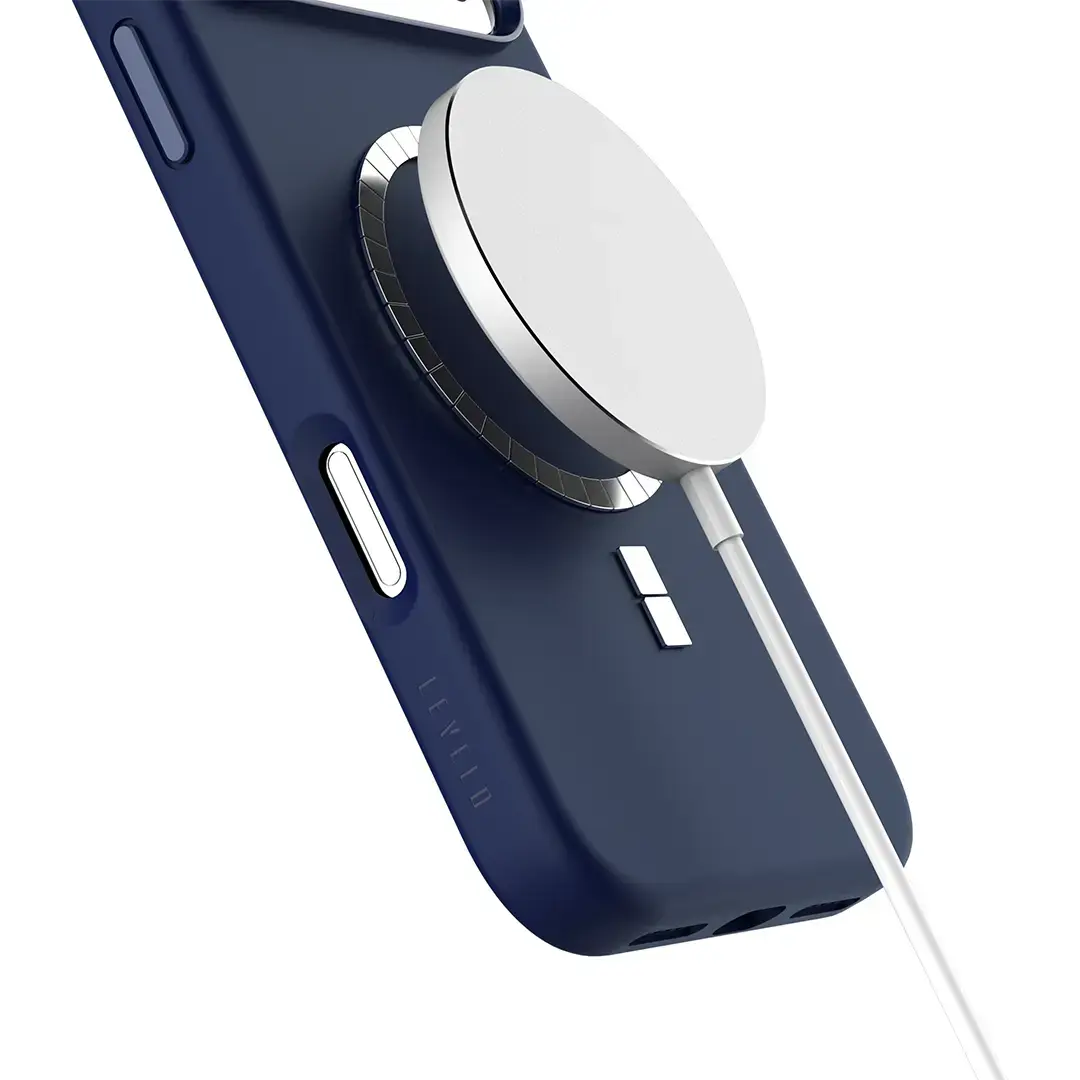Levelo Iris Magsafe Liquid Silicone Case for 17 Pro Blue - Image 2