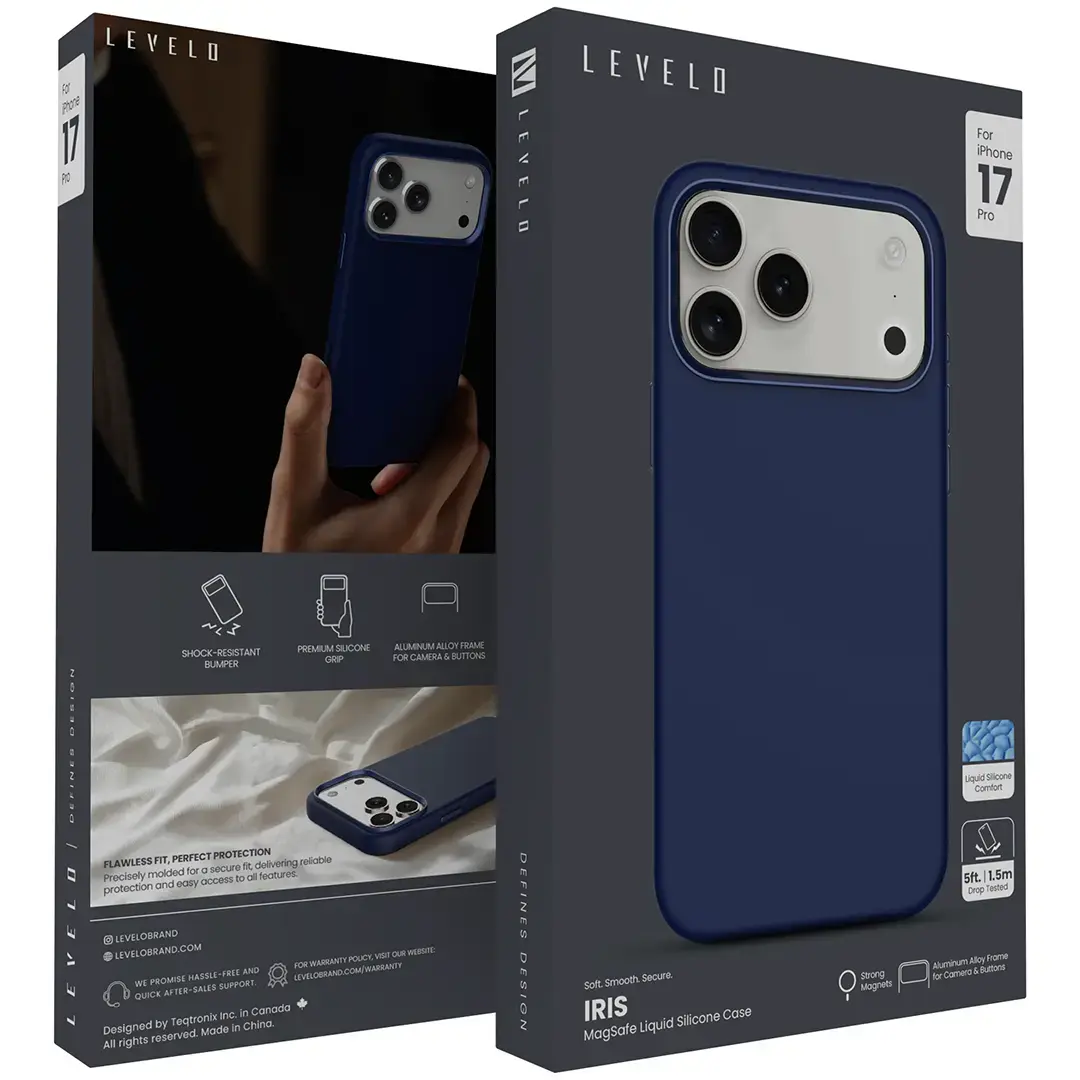 Levelo Iris Magsafe Liquid Silicone Case for 17 Pro Blue - Image 4