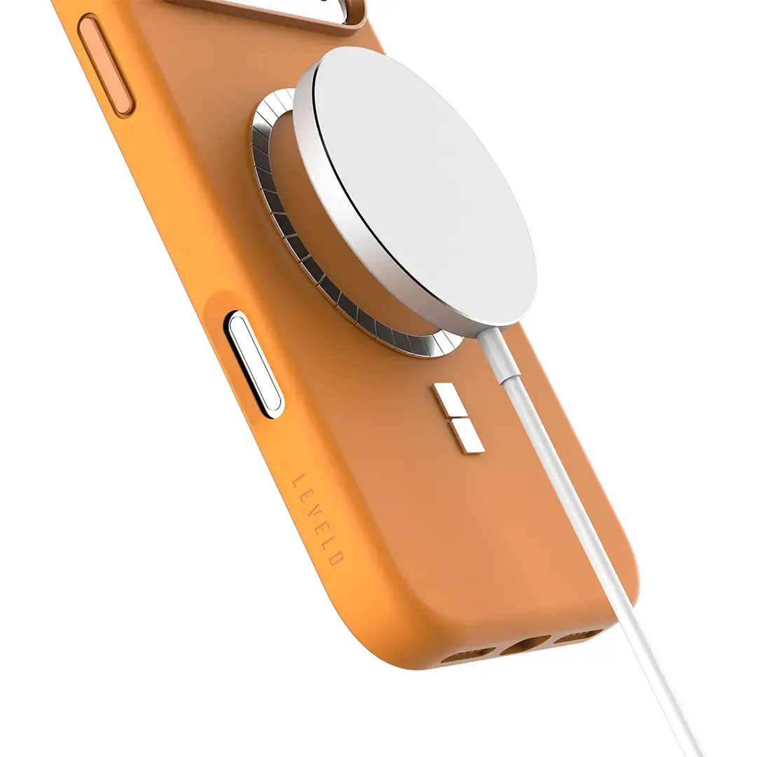 Levelo Iris Magsafe Liquid Silicone Case for 17 Pro Max Orange - Image 2