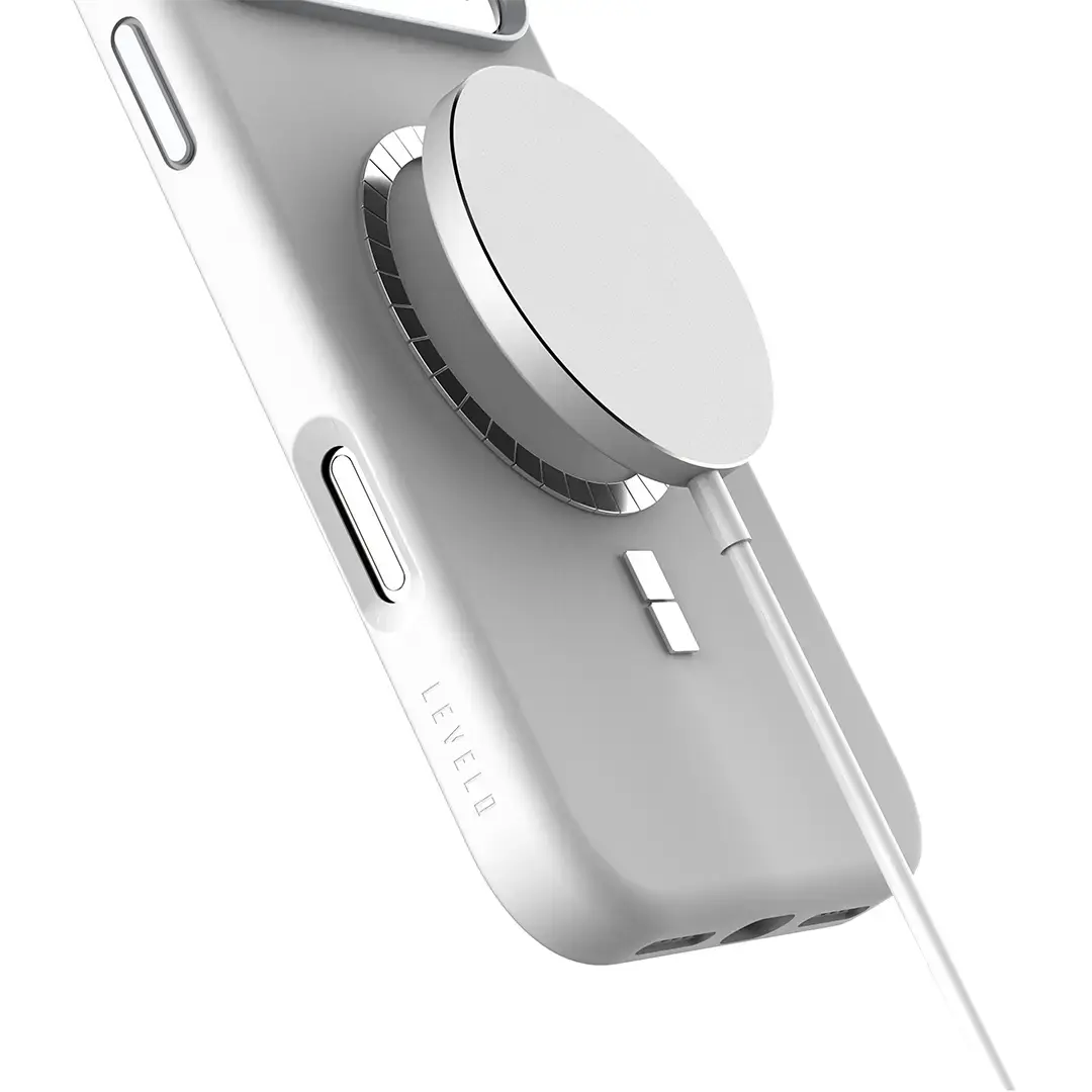 Levelo Iris Magsafe Liquid Silicone Case for 17 Pro Max Silver - Image 3
