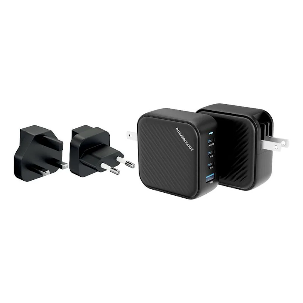 Powerology 100W Triple PD GaN Charger - Black - Image 2