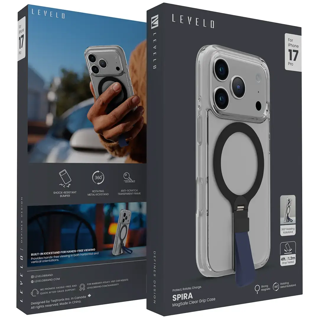 Levelo Spira Grip Case for iPhone iPhone 17 Pro Max Mid Blue - Image 4